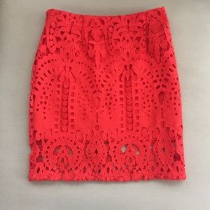 Red Lace Skirt Size Small